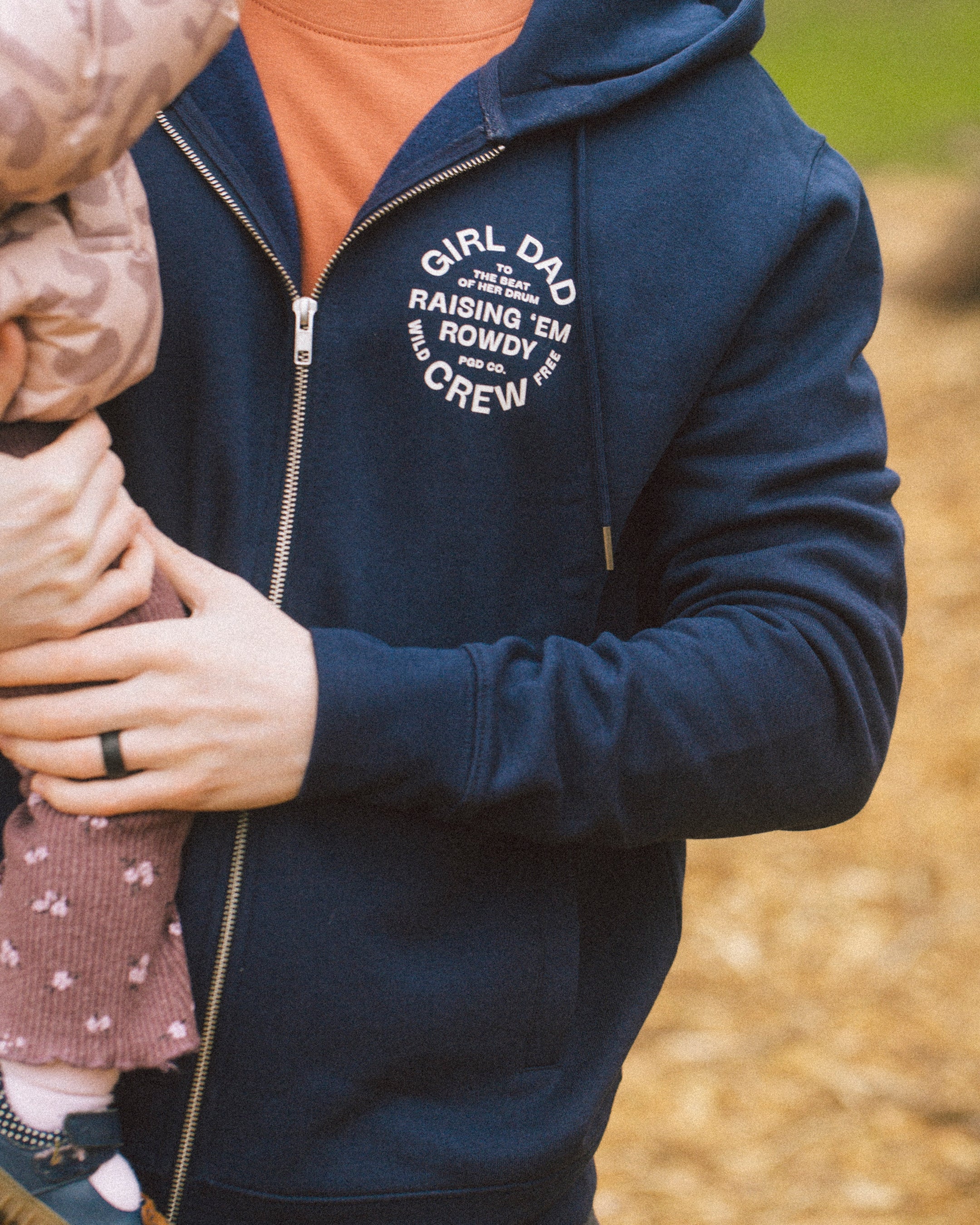Girl Dad Crew Hoodie — Navy