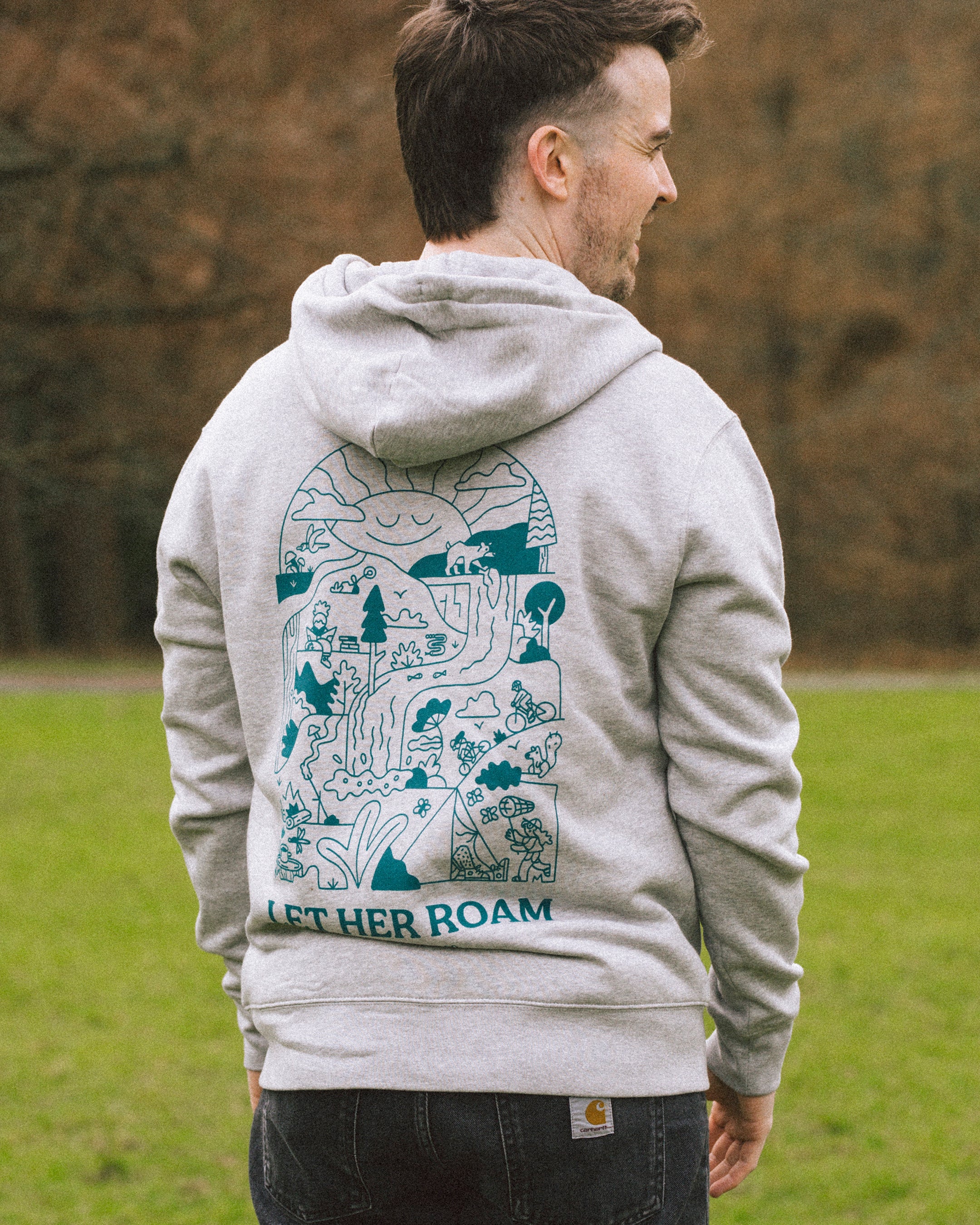 Let Her Roam Hoodie — Grey