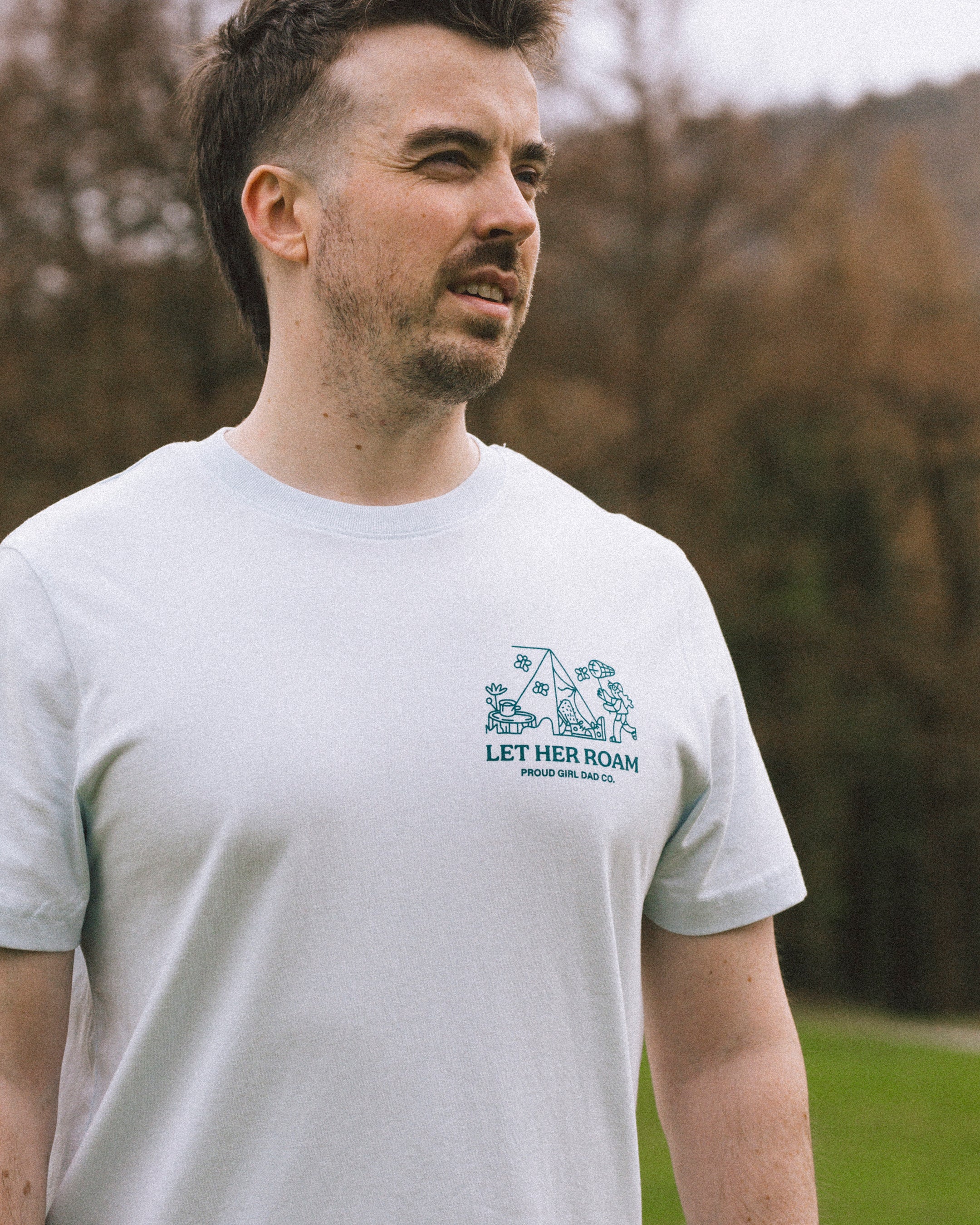 Let Her Roam Tee — Blue