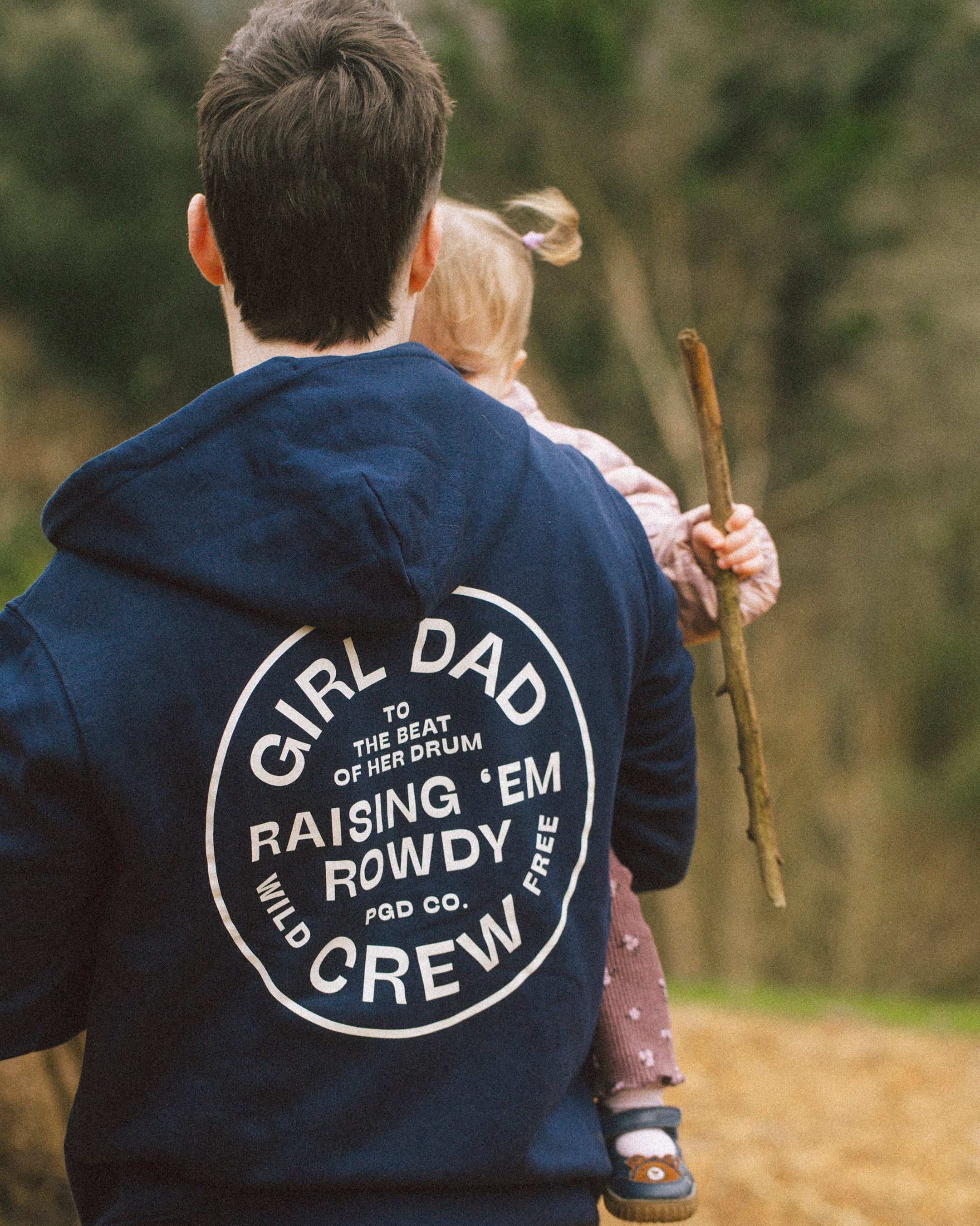 Girl Dad Crew Hoodie — Navy